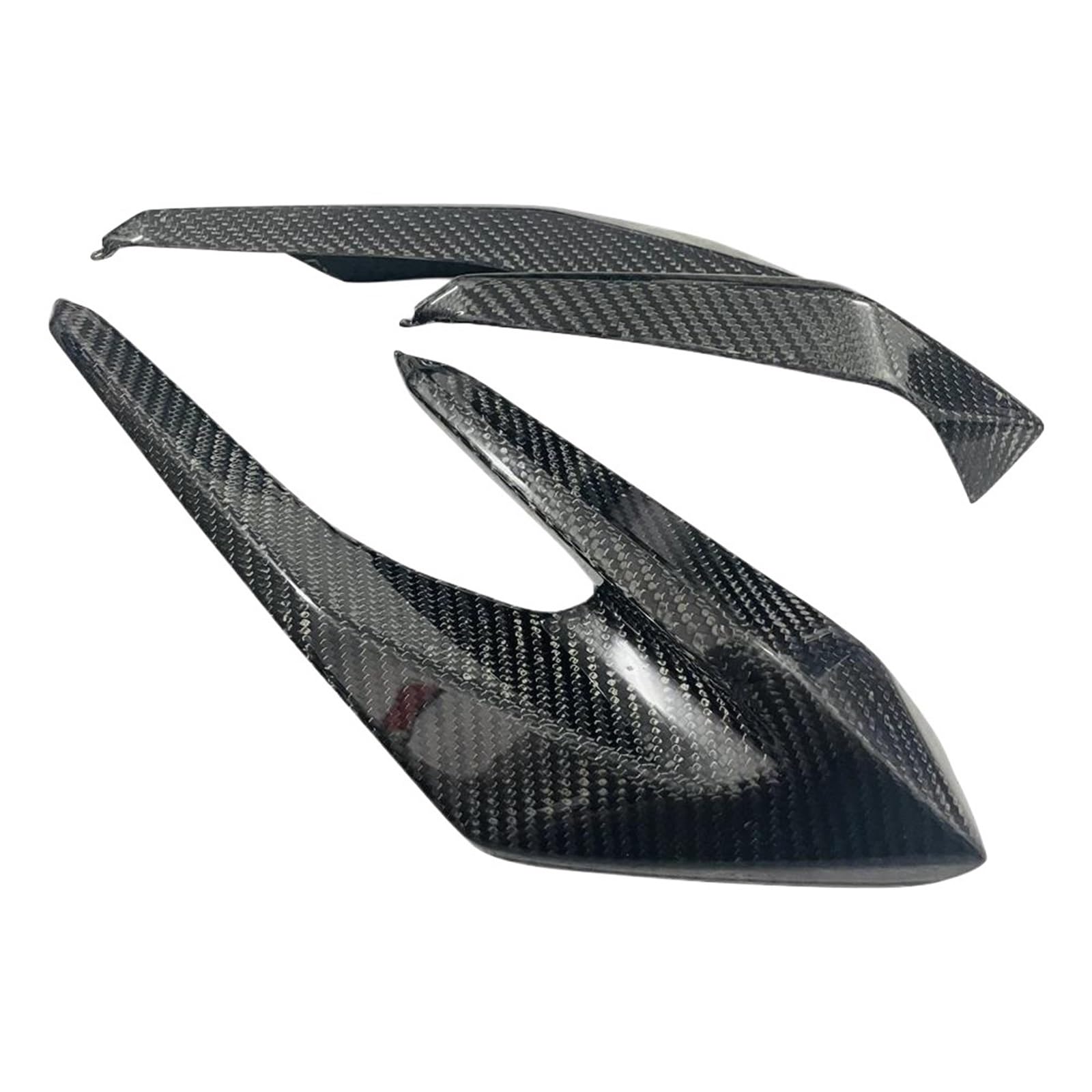 Motorrad Winglet Abdeckung Passend Für Kawasaki Für N-JA 500 Volle Carbon Faser Motorrad Zubehör Seite Panel Spoiler Vordere Abdeckung Kleine Platte Air Deflektor Spoiler Aerodynamischer FlüGel Kit von PPWIALL