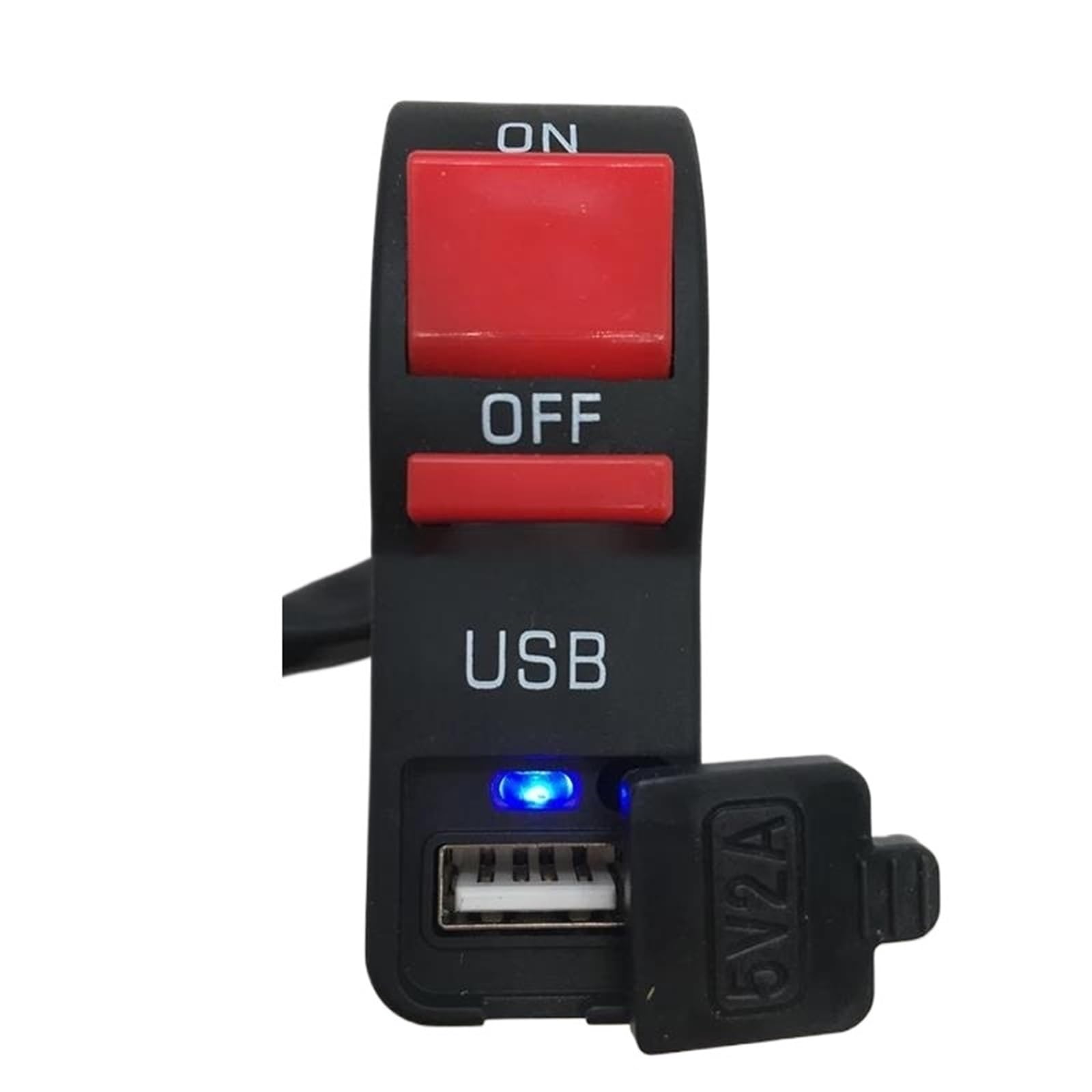 PPWIALL Motorrad-Hupenschalter Motorradzubehör Modifizierter Scheinwerferschalter Mit USB-Handy-Lade-12V5A-Netzschalter Motorrad Lenkerschalter von PPWIALL