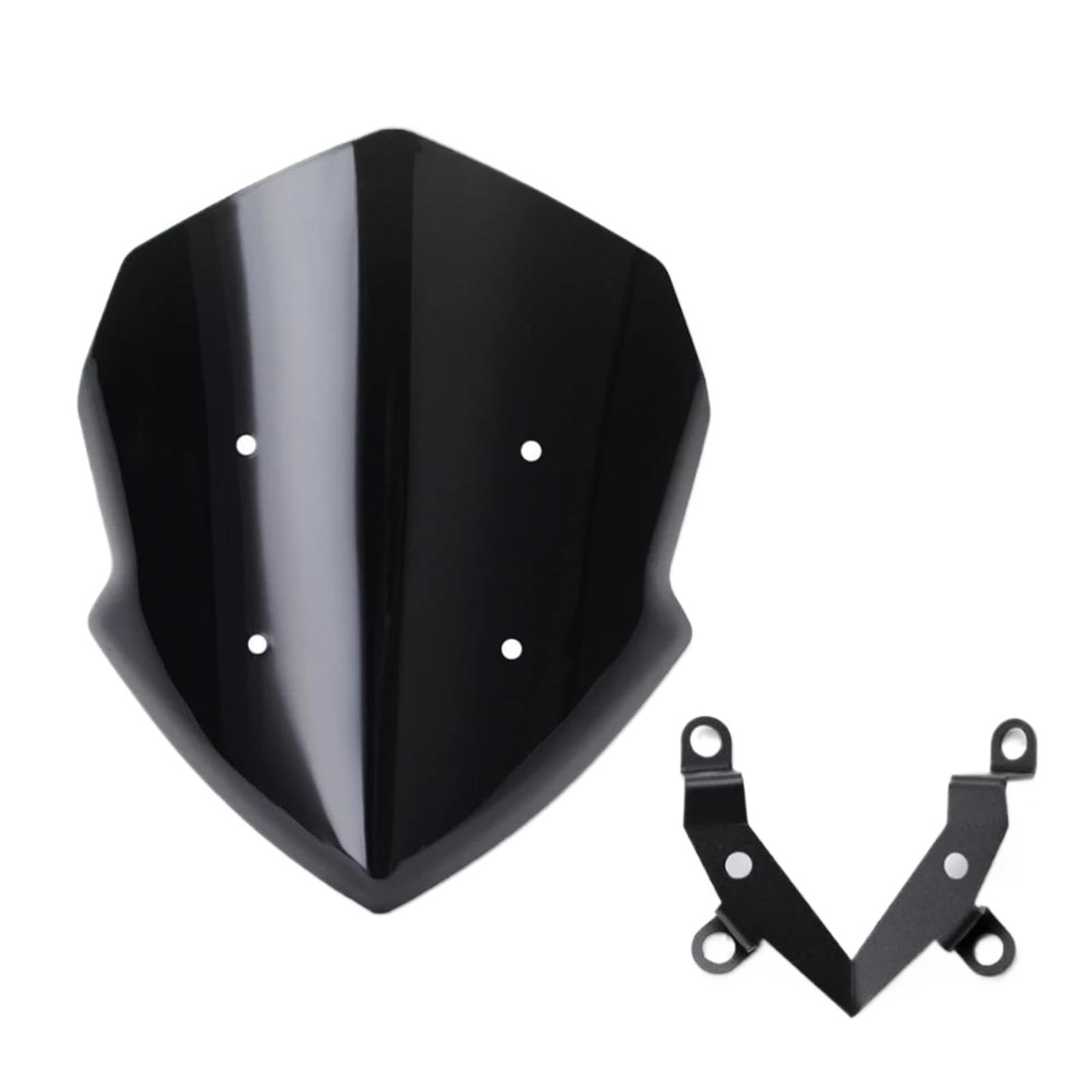 PPWIALL Motorrad Windschutzscheibe Motorrad-Windschutzscheibe Mit Halterung Für Kawasaki Für Z125 2019 2020 2021 2022 2023 Spoiler Deflektor(Black) von PPWIALL