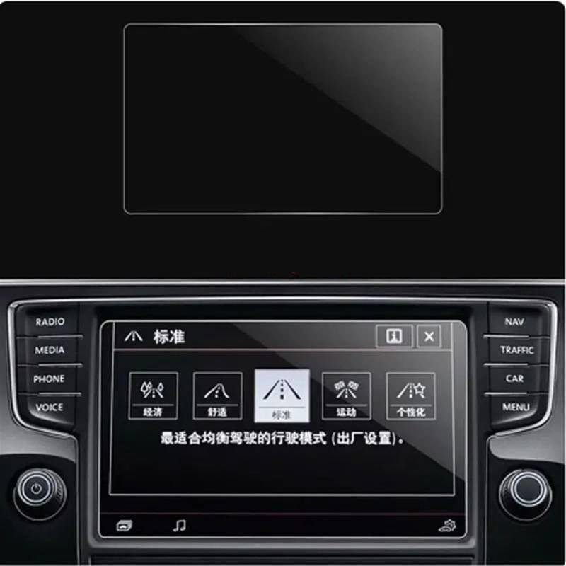 PQAIECXD Navigation Schutzfolie Kompatibel mit VW für Tiguan Mk2 2016 2017 2018 Auto-GPS-Navigations-Armaturenbrett-LCD-Bildschirm Displayschutzfolie aus gehärtetem Glas(8 inch) von PQAIECXD