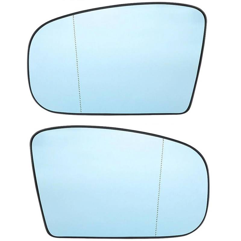 Flügelspiegelglas Kompatibel Mit Mercedes Für Benz Für S-Klasse W220 1998 1999 2000 2001 2002 Links Rechts Beheizter Seitenspiegelglas-Rückspiegel Blaue Linse(1 pair) von PQAWSFR