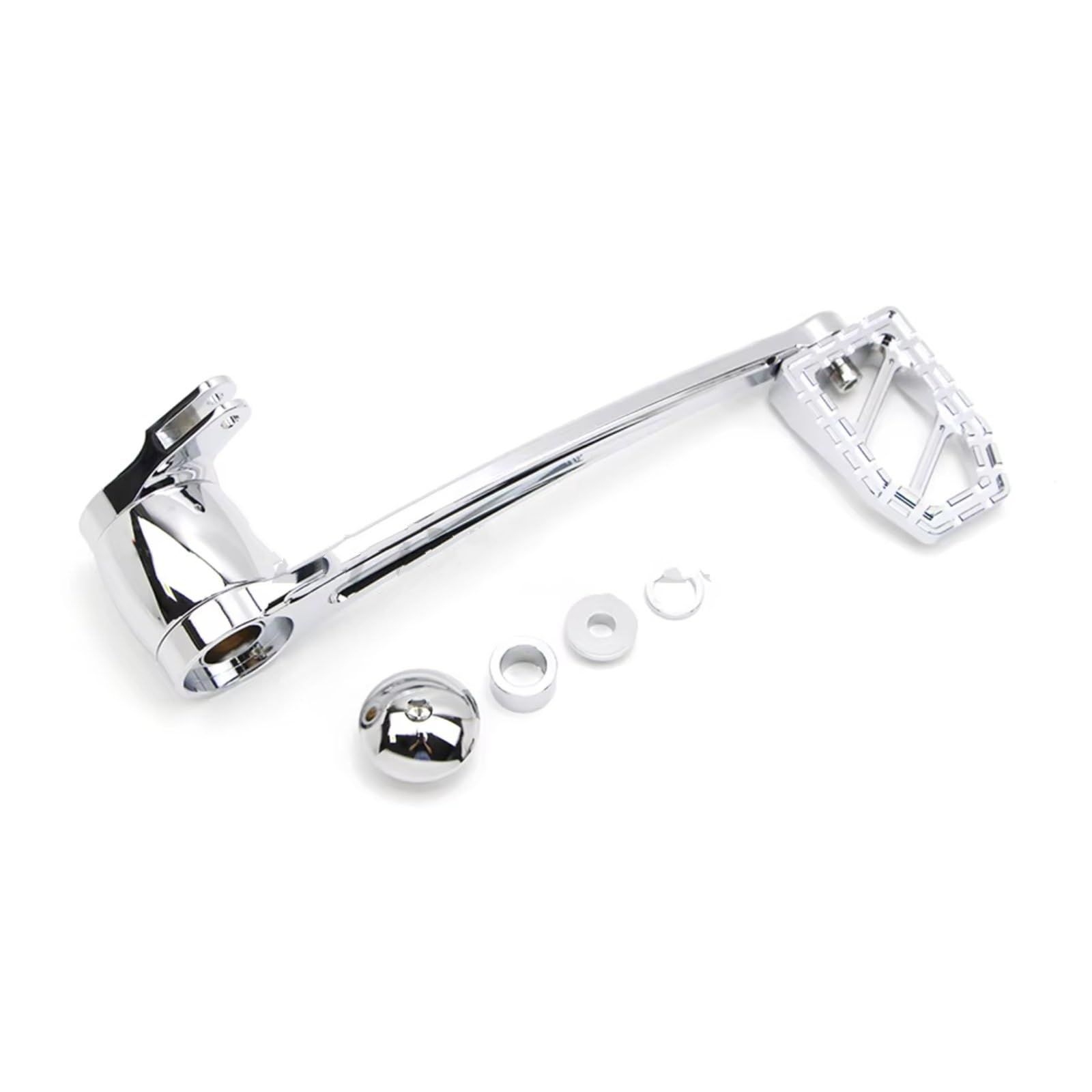 Motorrad Fußrasten Für Touring CVO Road King Für Glide Für FLHR Für FLTR 2008 2009 2010 2011 2012 2013 Motorrad Bremsarm Hebel Peg Pedal Set Einstellbar(Silver) von PQAWSFR