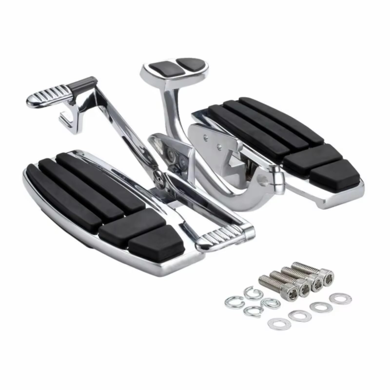 PQAWSFR Motorrad Fußrasten Für GL1800 Für F6B Für Valkyrie Motorrad Fahrer Diele Trittbrett Kit Motorrad Breite Fußstütze Halterung Universal Motorrad Fußstütze(Silver) von PQAWSFR