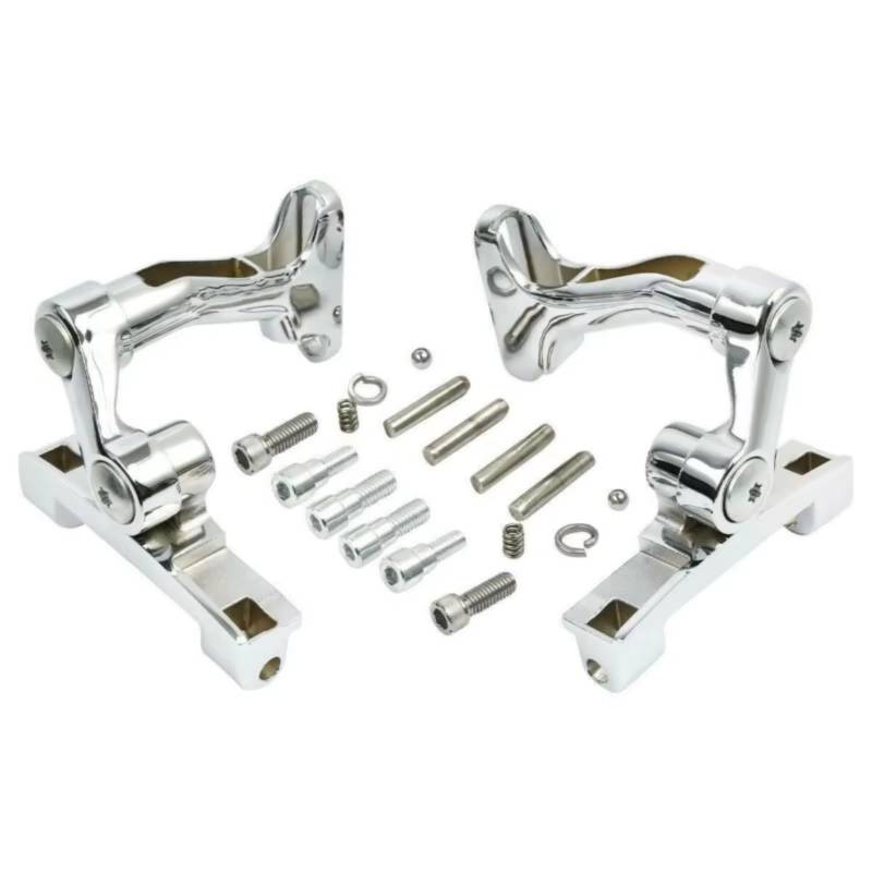 PQAWSFR Motorrad Fußrasten Für Street Für Glide FLHX Für Electra Für Glide Road King Für FLHR Universal Motorrad Einstellbare Passagier Trittbrett Montage Kit(Silver) von PQAWSFR