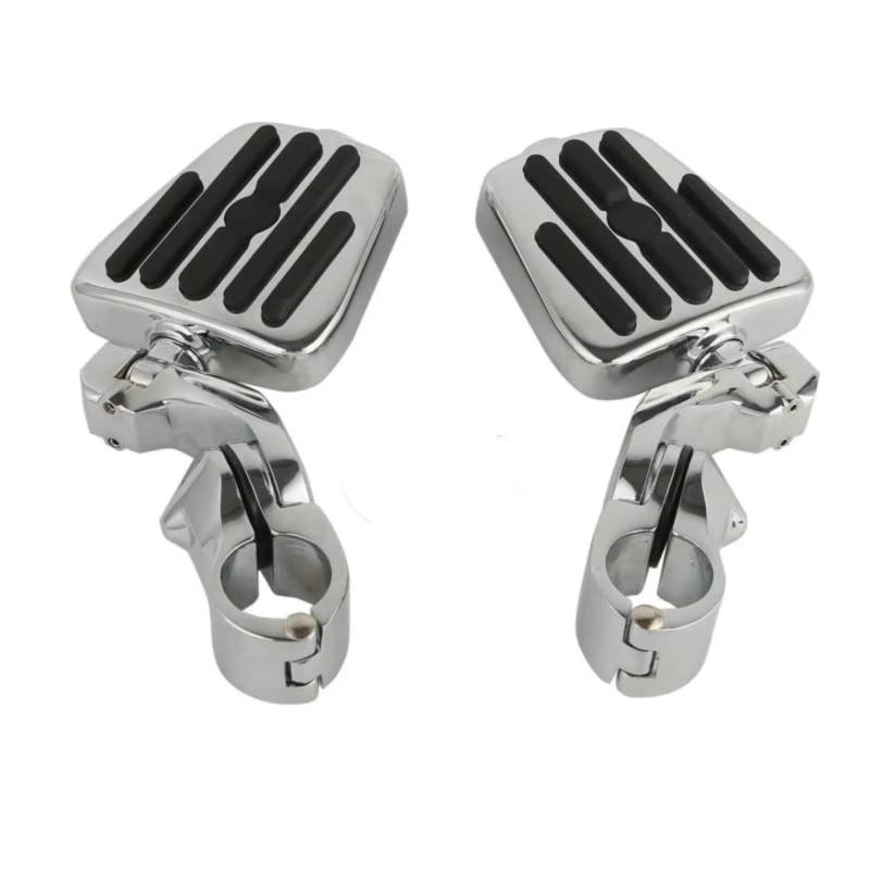 PQAWSFR Motorrad Fußrasten Für Touring Für Electra Für Glide Für Softail 1,25" Motorrad Fußstützen Pedal Zubehör Einstellbare Universal Motorrad Fußstütze(Silver) von PQAWSFR