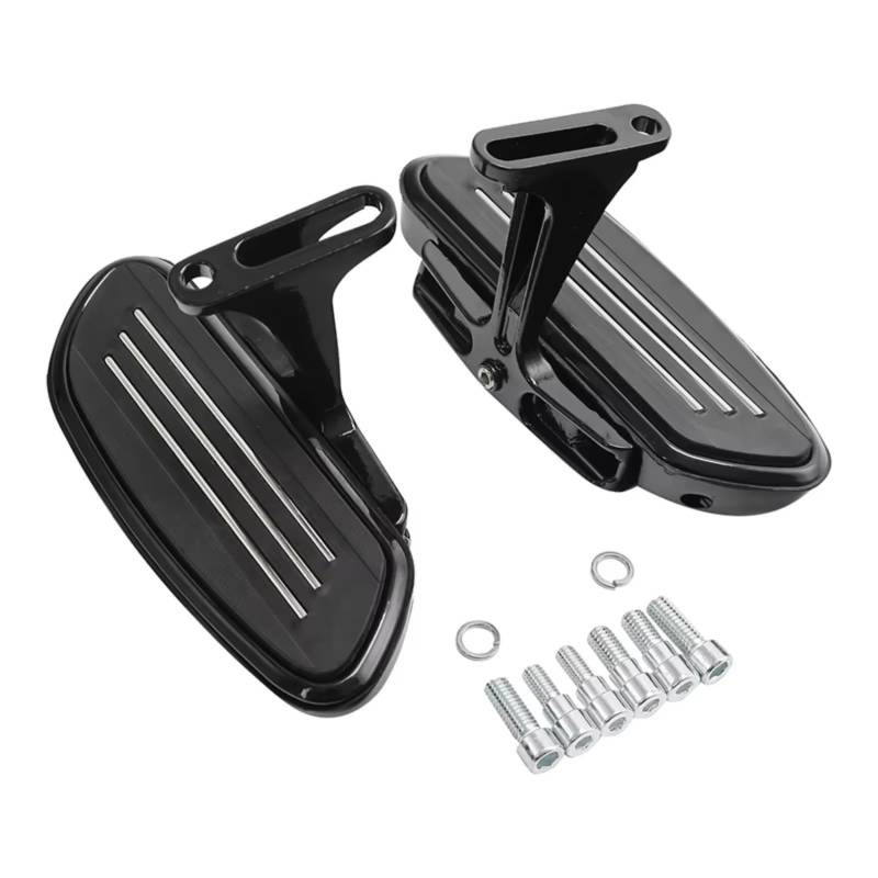 PQAWSFR Motorrad Fußrasten Für Touring Für Street Für Glide Road King Road Für Glide CVO Motorrad Hinten Montierte Fußstütze Universal Motorrad Fußstütze Zubehör(Black) von PQAWSFR