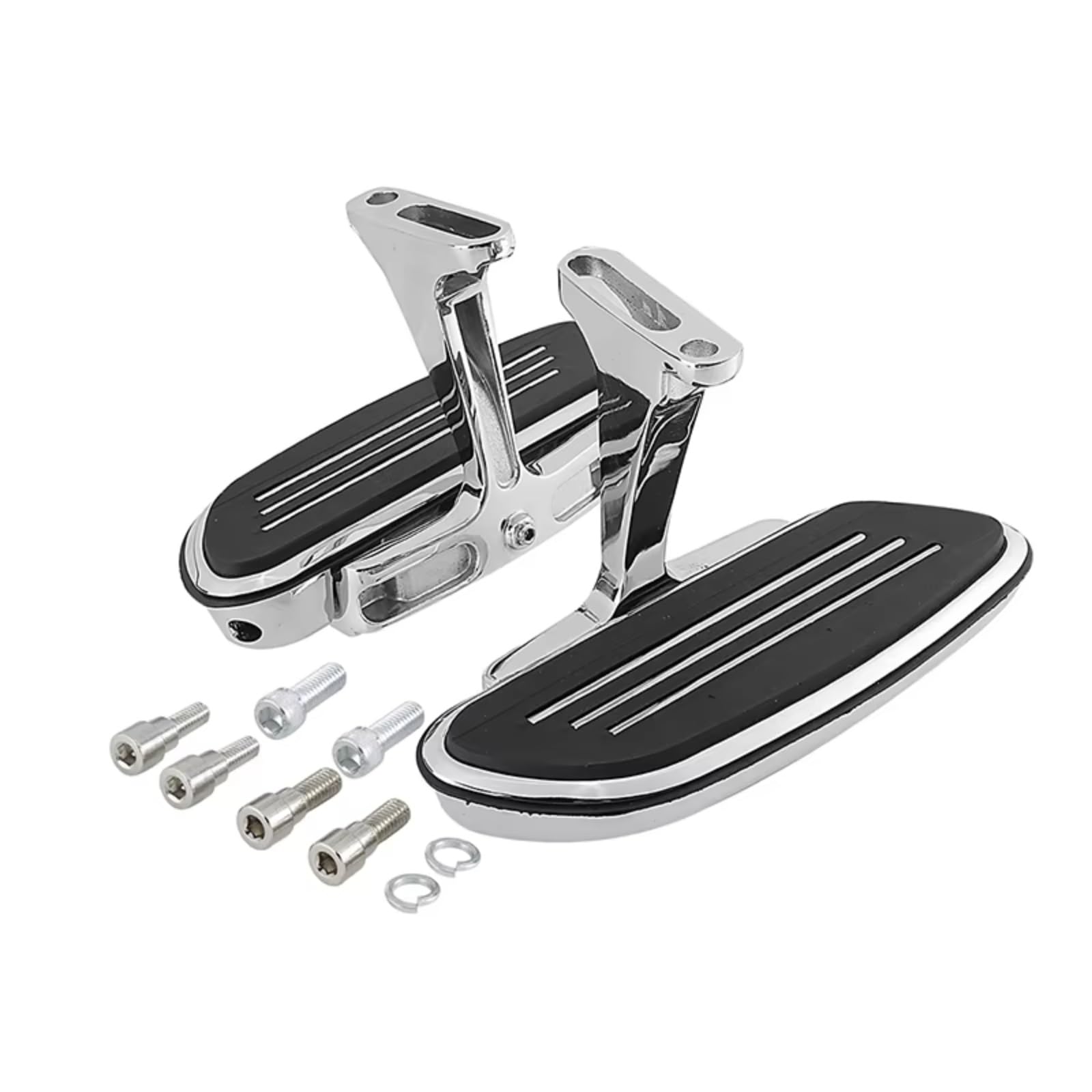 PQAWSFR Motorrad Fußrasten Für Touring Für Street Für Glide Road King Road Für Glide CVO Motorrad Hinten Montierte Fußstütze Universal Motorrad Fußstütze Zubehör(Silver) von PQAWSFR