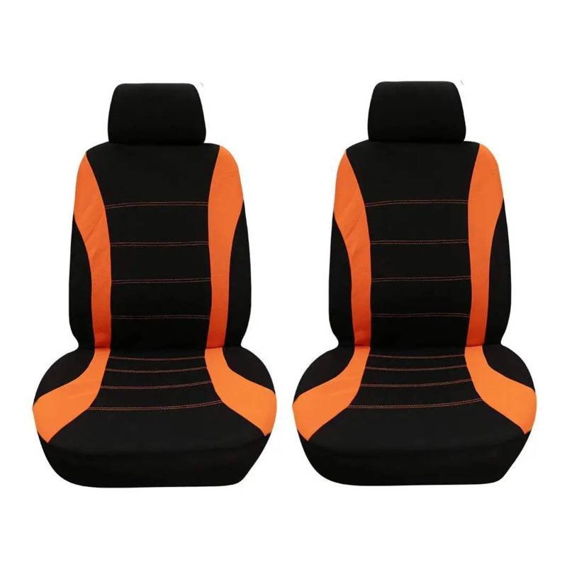 PQMIERA 4 Teile/Satz Fahrzeug Auto Sitz Abdeckung Protector Sitz Bequem Staubdicht Kopfstütze Vordersitzbezüge Rot Schwarz(Orange Black) von PQMIERA