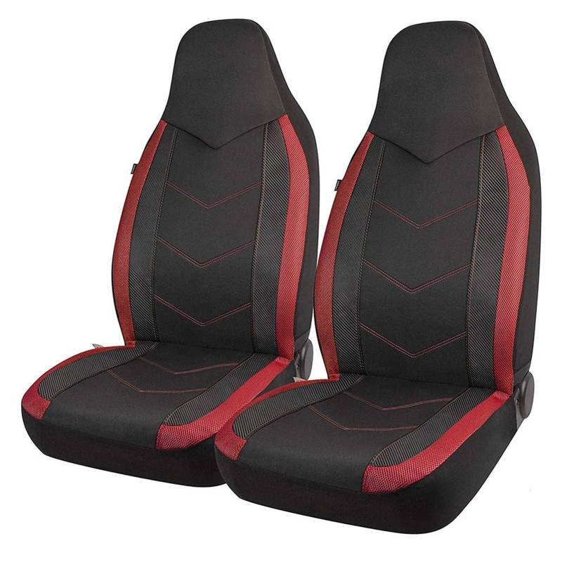 PQMIERA Air-Mesh-Autositzbezüge mit hoher Rückenlehne, sportliches Design, passend for die meisten Autos, SUVs, LKWs, Lieferwagen, Sitzpolster(Black Red) von PQMIERA