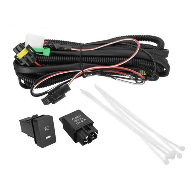 PQMIERA Auto-Nebelscheinwerfer-Lampen-Kabelbaum-Sockel-Draht-Anschluss mit 40A-Relais und EIN/AUS-Schalter-Kits Compatible with LED-Arbeitsscheinwerfer H11 881 H9 von PQMIERA