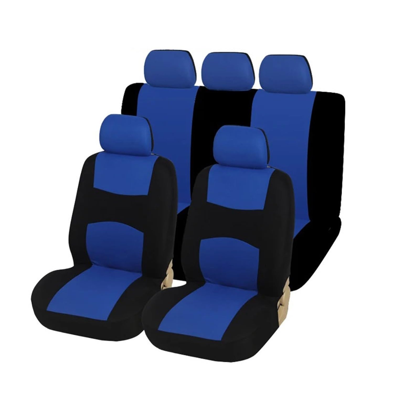 PQMIERA Autositzbezug, belüfteter Stoff, schützt den Sitz, universelles beiges Innenzubehör, geeignet for 1/2/5/7 Sitze(5 Seats-Blue) von PQMIERA