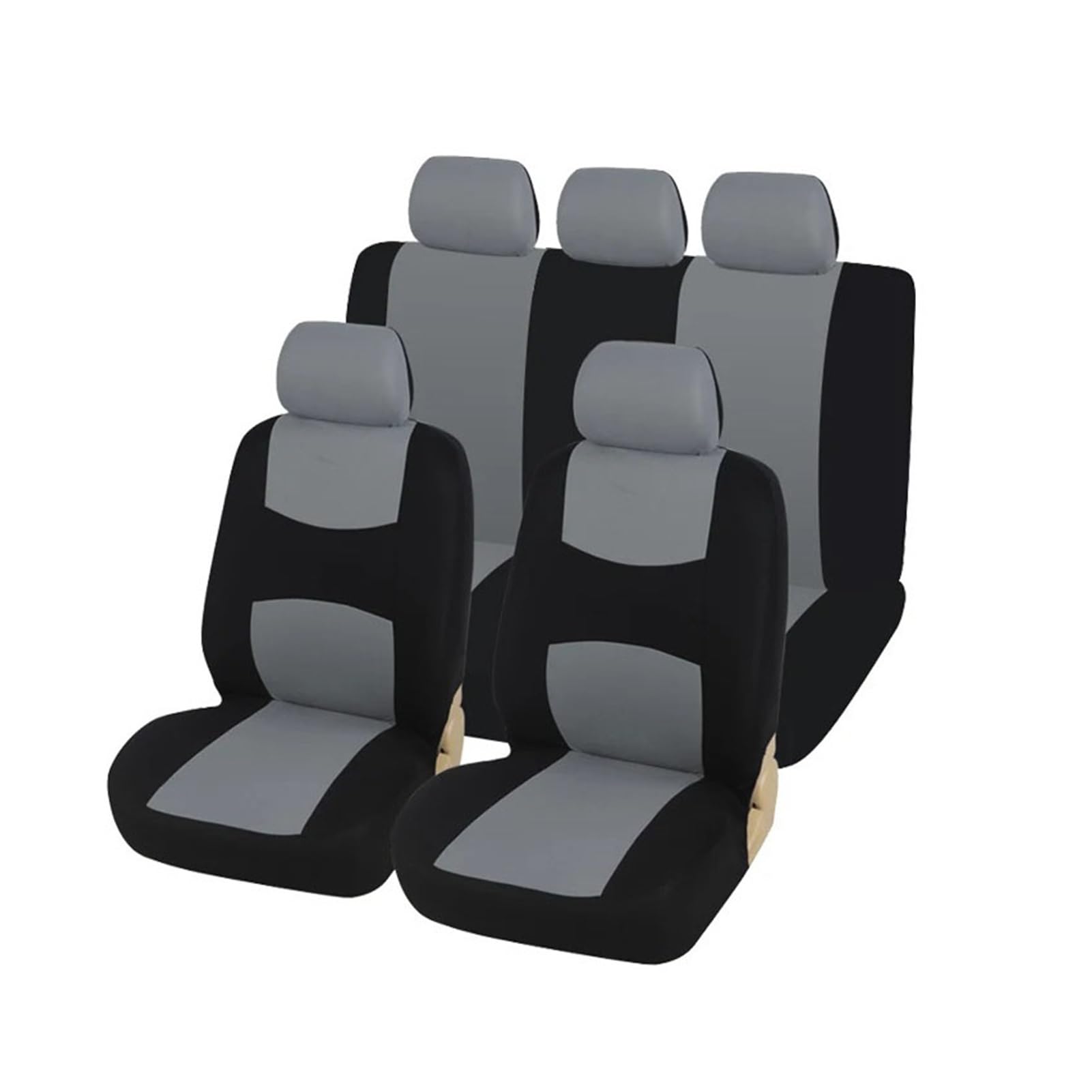 PQMIERA Autositzbezug, belüfteter Stoff, schützt den Sitz, universelles beiges Innenzubehör, geeignet for 1/2/5/7 Sitze(5 seat-Gray) von PQMIERA