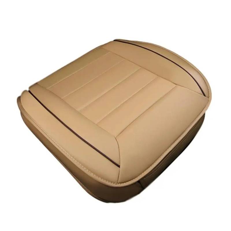 PQMIERA Autositzschutz, Einzelsitz ohne Rückenlehne, Sitzbezug aus PU-Senior-Leder, geruchlos, kompatibel mit den meisten 5-sitzigen SUV-Limousinen(Beige) von PQMIERA