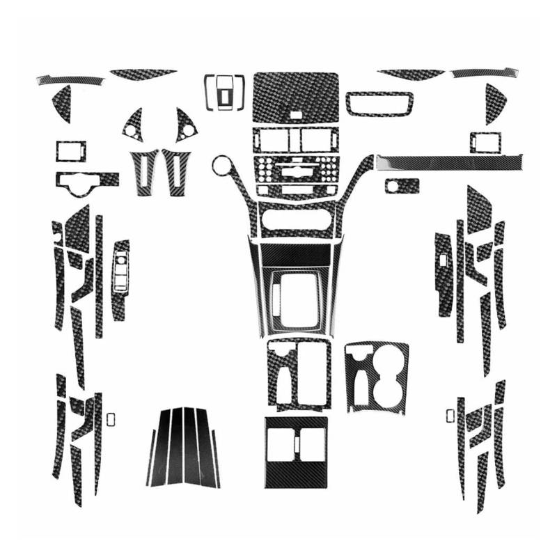 PQMIERA Kompatibel mit der C-Klasse W204 2007 2008 2009 2010 2012 2013, Zubehör, Kohlefaser-Aufkleber for die Innenverkleidung des Getriebetürlifts(32) von PQMIERA
