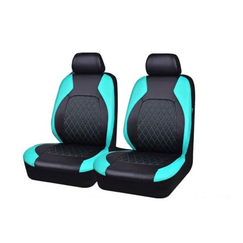 PQMIERA Universal Auto PU Leder Sitzbezug Pad Bequeme Sitzbezüge Schutz Auto Stuhl Protector Vier Saison Innen Zubehör(Green 4 Sets) von PQMIERA