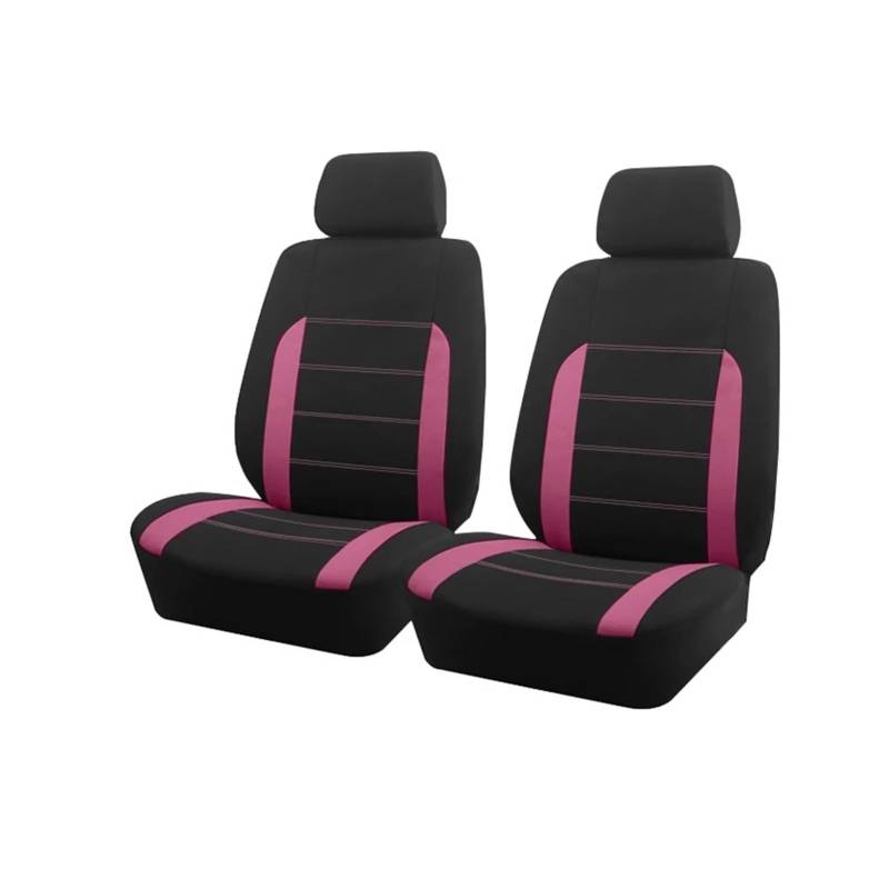 PQMIERA Universelle Autositzbezüge, passend for die meisten Autos, SUVs, LKWs, Sitzbezüge aus Polyestergewebe, kompatibel mit Autos, komplettes Set mit Zubehör for die Innenausstattung(Pink 2 seat) von PQMIERA