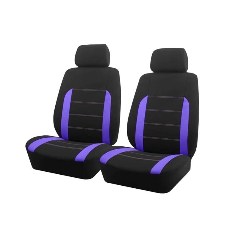 PQMIERA Universelle Autositzbezüge, passend for die meisten Autos, SUVs, LKWs, Sitzbezüge aus Polyestergewebe, kompatibel mit Autos, komplettes Set mit Zubehör for die Innenausstattung(Purple 2 seat) von PQMIERA