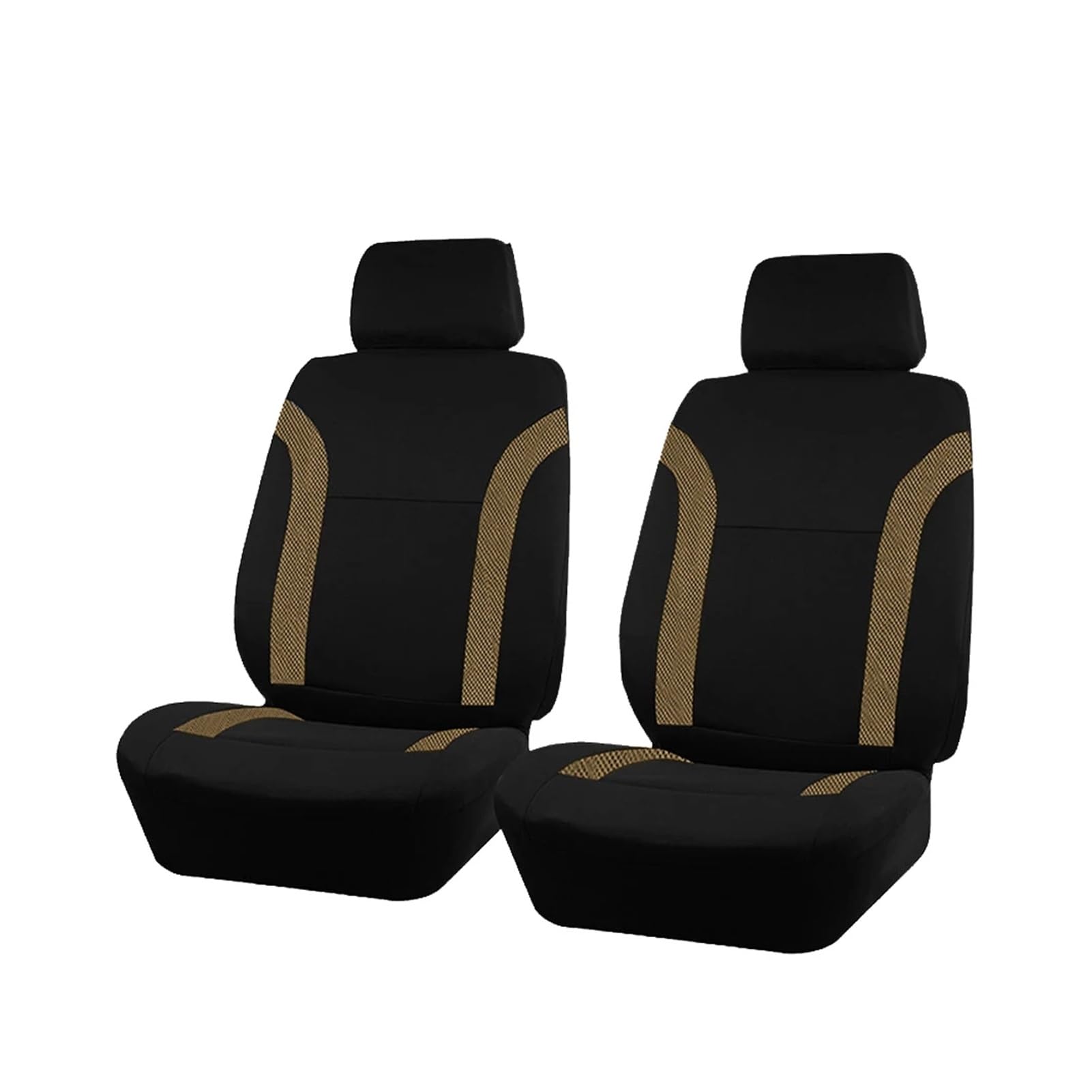 PQMIERA Universelle atmungsaktive Autositzbezüge, Air-Mesh-Gewebe, gespleißt mit Polyester-Gewebe, passend for die meisten Auto-SUV-Zubehörteile im Innenraum(Beige 2 Front seat) von PQMIERA