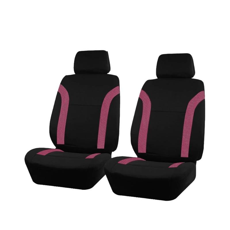 PQMIERA Universelle atmungsaktive Autositzbezüge, Air-Mesh-Gewebe, gespleißt mit Polyester-Gewebe, passend for die meisten Auto-SUV-Zubehörteile im Innenraum(Pink 2 Front seat) von PQMIERA