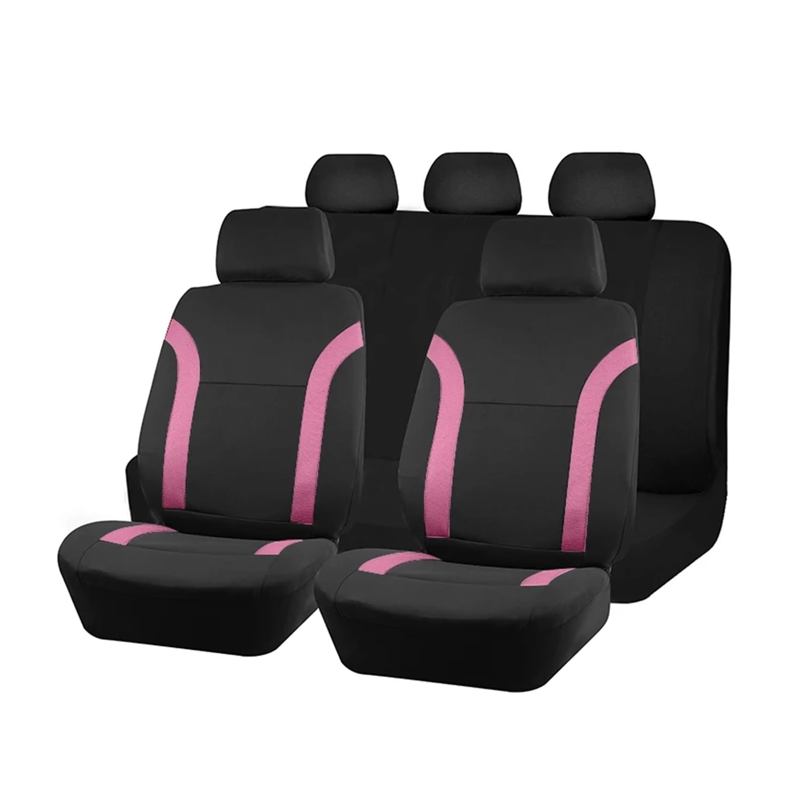 PQMIERA Universelle atmungsaktive Autositzbezüge, Air-Mesh-Gewebe, gespleißt mit Polyester-Gewebe, passend for die meisten Auto-SUV-Zubehörteile im Innenraum(Pink 5 seat) von PQMIERA