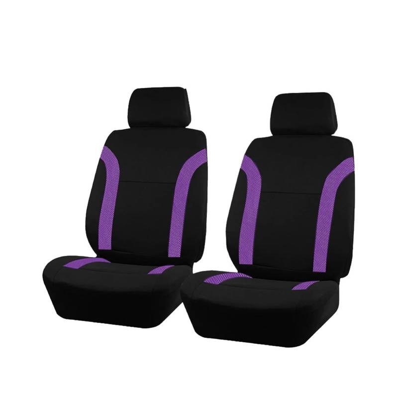 PQMIERA Universelle atmungsaktive Autositzbezüge, Air-Mesh-Gewebe, gespleißt mit Polyester-Gewebe, passend for die meisten Auto-SUV-Zubehörteile im Innenraum(Purple 2 Front seat) von PQMIERA