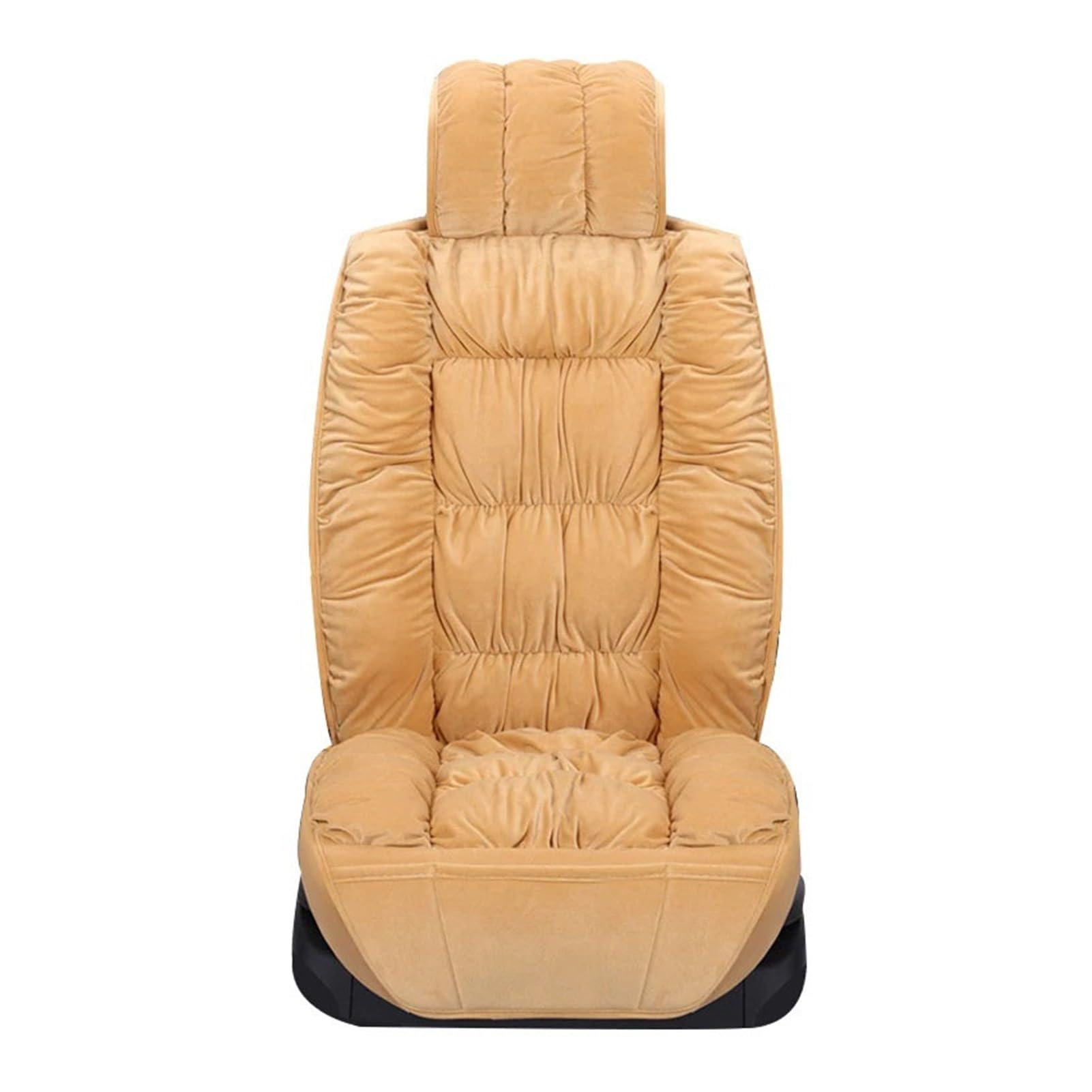 PQMIERA Weiches Plüsch-Autositzbezüge-Set, winterwarmes Sitzkissenpolster, hautfreundlicher Autositz-Schutzbezug, passend for die meisten Fahrzeuge(Front Beige 1pc) von PQMIERA