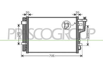 Prasco Kondensator, Klimaanlage [Hersteller-Nr. HN040C001] für Hyundai von PRASCO