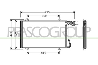 Prasco Kondensator, Klimaanlage [Hersteller-Nr. ME915C001] für Mercedes-Benz von PRASCO