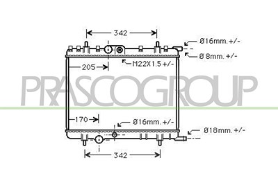 Prasco Kühler, Motorkühlung [Hersteller-Nr. CI422R017] für Citroën, Peugeot von PRASCO