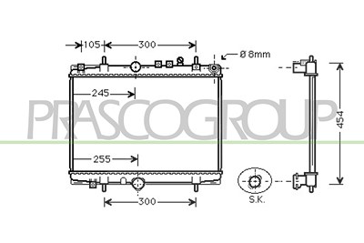 Prasco Kühler, Motorkühlung [Hersteller-Nr. CI520R004] für Citroën, Peugeot von PRASCO