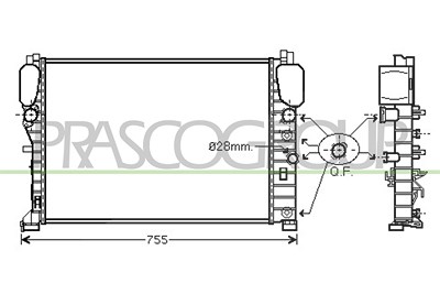 Prasco Kühler, Motorkühlung [Hersteller-Nr. ME039R004] für Mercedes-Benz von PRASCO