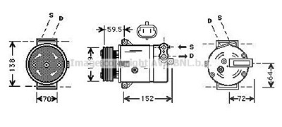 Prasco Kompressor Klimaanlage [Hersteller-Nr. OLAK279] für Opel, Saab von PRASCO