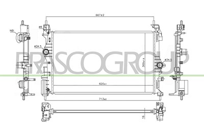 Prasco Kühler, Motorkühlung [Hersteller-Nr. OP036R003] für Opel von PRASCO