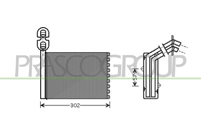 Prasco Wärmetauscher, Innenraumheizung [Hersteller-Nr. FD076H001] für Ford, Seat, VW von PRASCO