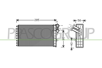 Prasco Wärmetauscher, Innenraumheizung [Hersteller-Nr. CI424H001] für Citroën, Peugeot von PRASCO