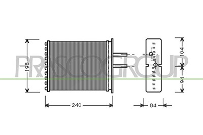 Prasco Wärmetauscher, Innenraumheizung [Hersteller-Nr. FT132H002] für Fiat von PRASCO