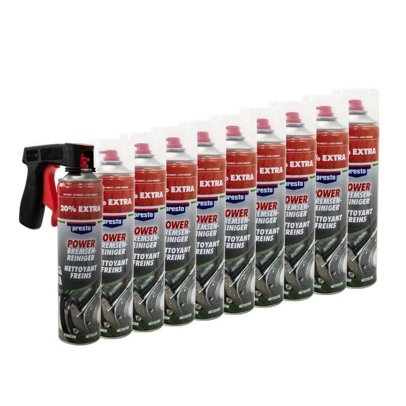 PRESTO_bundle Bremsenreiniger Power Teilereiniger Spray Presto 307287 10 X 600 ml mit Pistolengriff von PRESTO_bundle