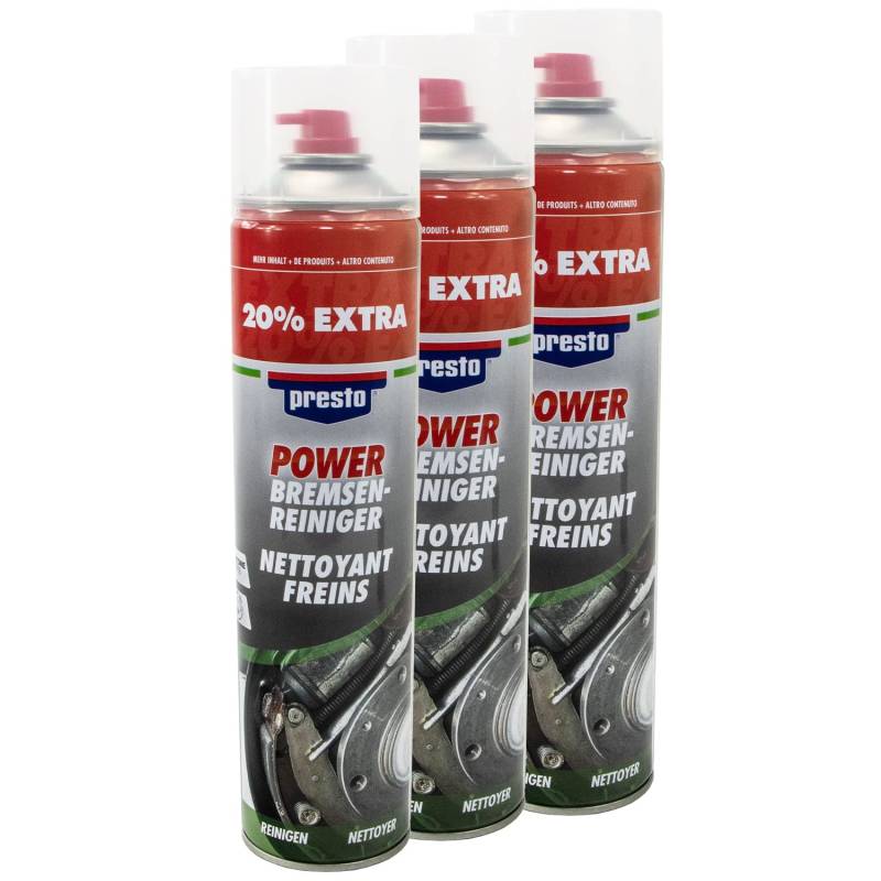 Bremsenreiniger Power Teilereiniger Spray Presto 307287 3 X 600 ml von PRESTO_bundle