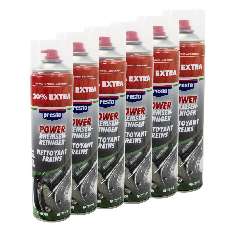 Bremsenreiniger Power Teilereiniger Spray Presto 307287 6 X 600 ml von PRESTO_bundle