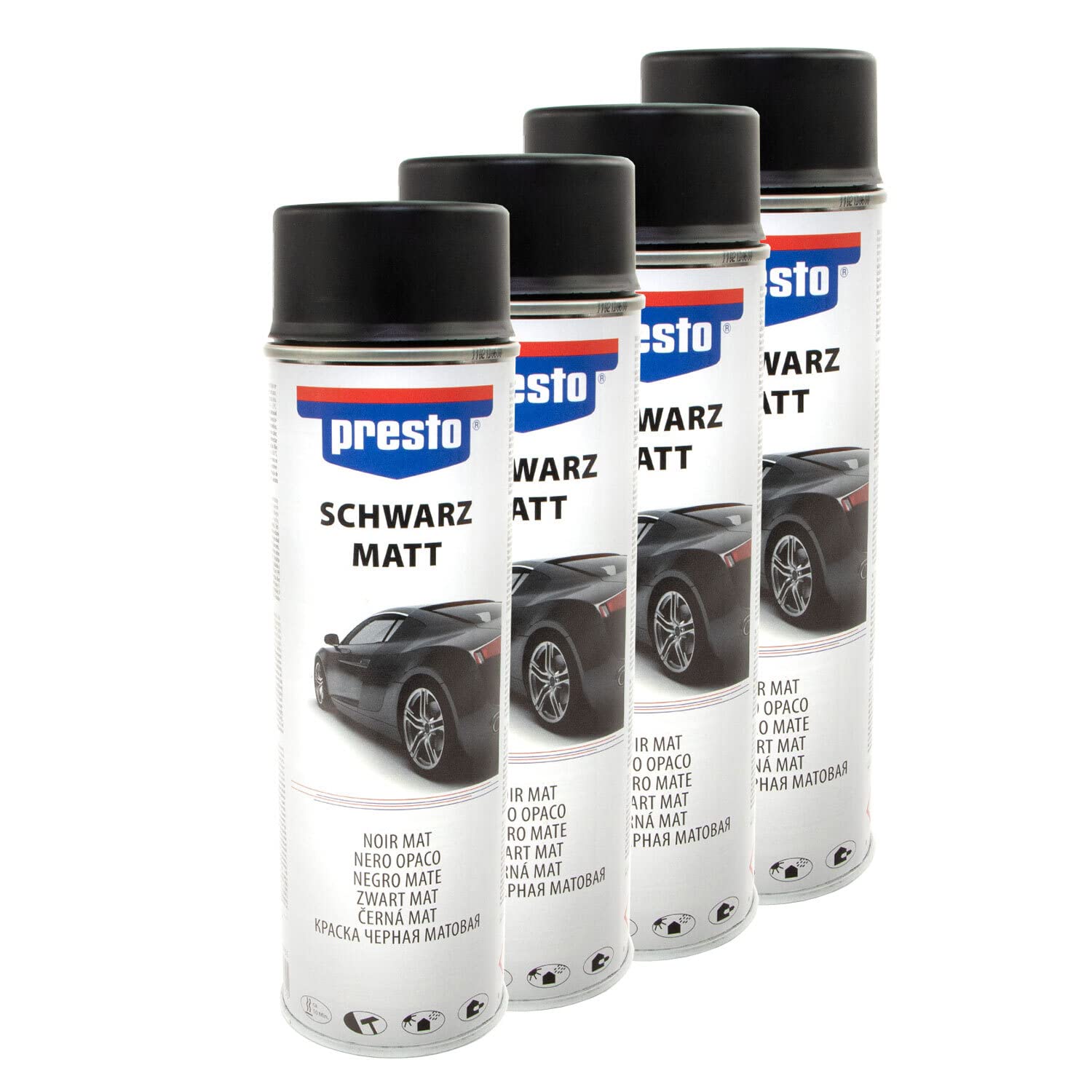 Felgenspray Schwarz matt Felgenschwarz Rallye Spray Lackspray Presto 428955 4 X 500 ml von PRESTO_bundle