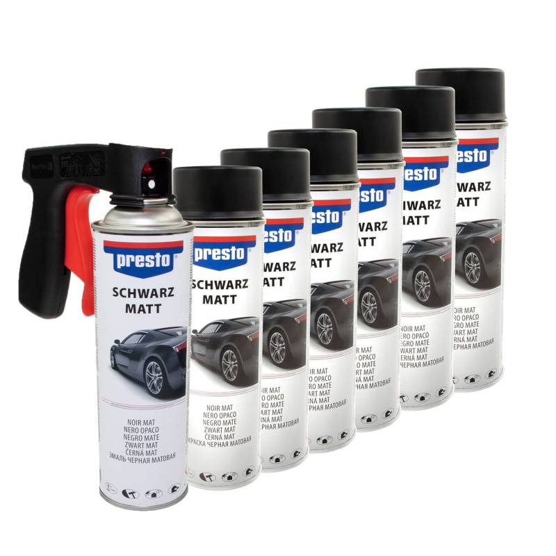 Felgenspray schwarz matt Lack Spray Presto 428955 6 X 500 ml mit Pistolengriff von PRESTO_bundle