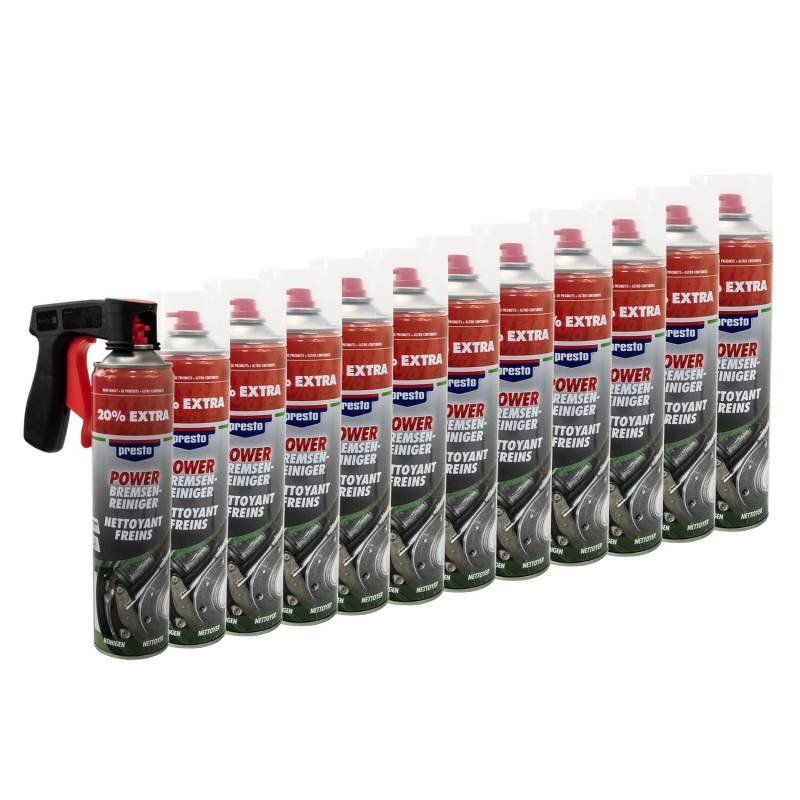 PRESTO_bundle Bremsenreiniger Power Teilereiniger Spray Presto 307287 12 X 600 ml mit Pistolengriff von PRESTO_bundle