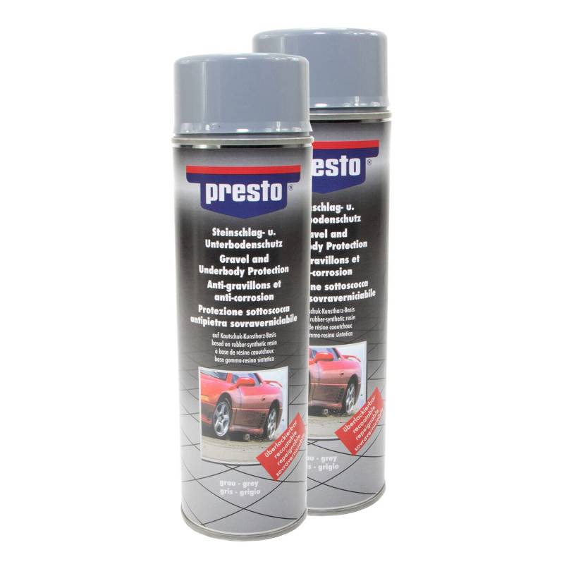 Steinschlag & Unterbodenschutz UBS Spray Hell Grau Presto 306031 2 X 500 ml von PRESTO_bundle