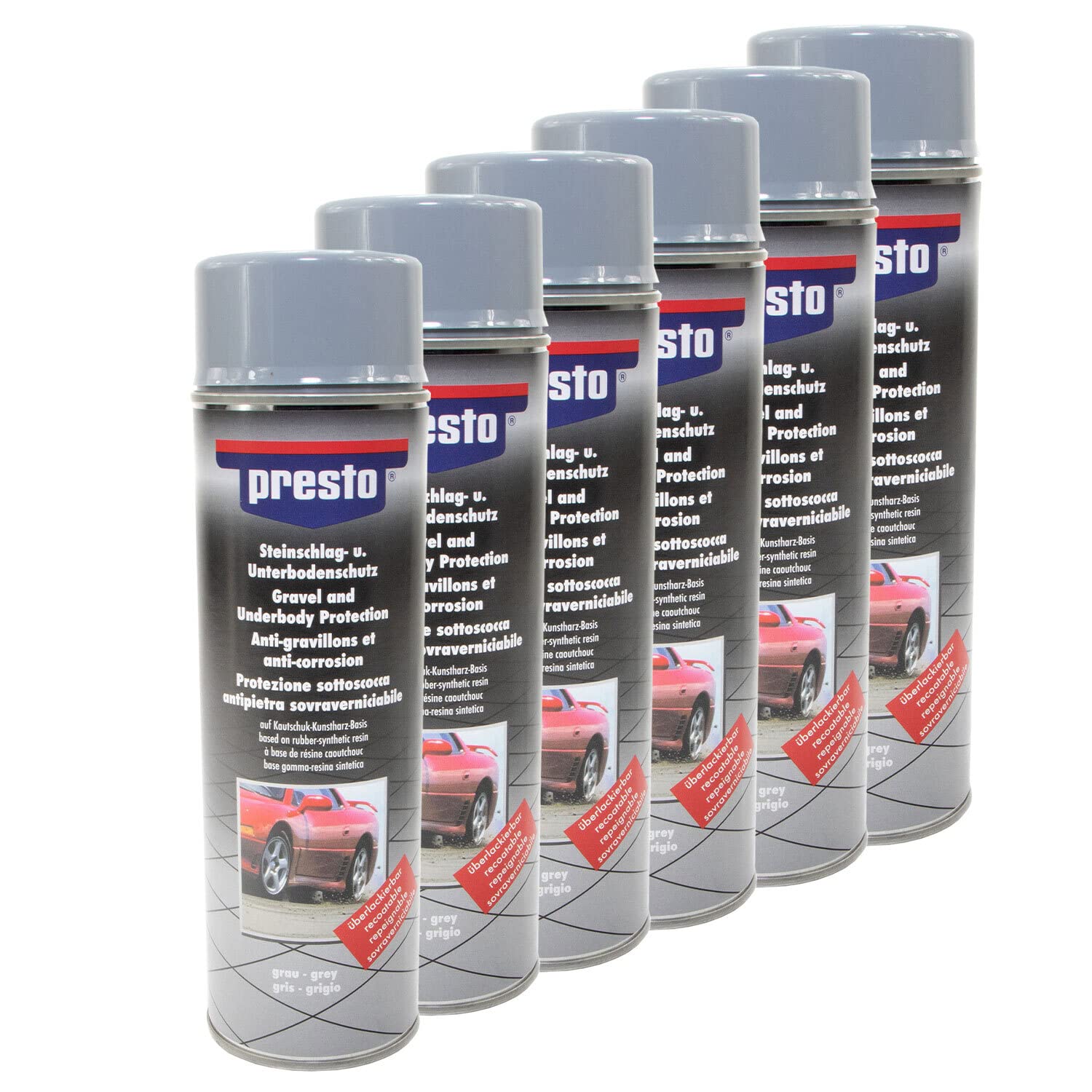 Steinschlag & Unterbodenschutz UBS Spray Hell Grau Presto 306031 6 X 500 ml von PRESTO_bundle