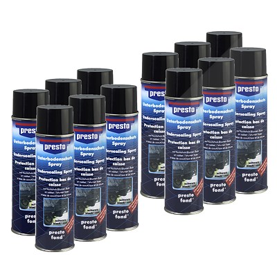 Presto 12x 500ml Unterbodenschutz Bitumen schwarz [Hersteller-Nr. 306017] von PRESTO