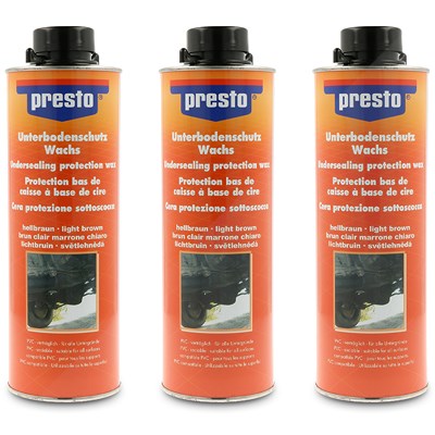 Presto 3x 1 L Unterbodenschutz auf Wachsbasis braun [Hersteller-Nr. 603246] von PRESTO