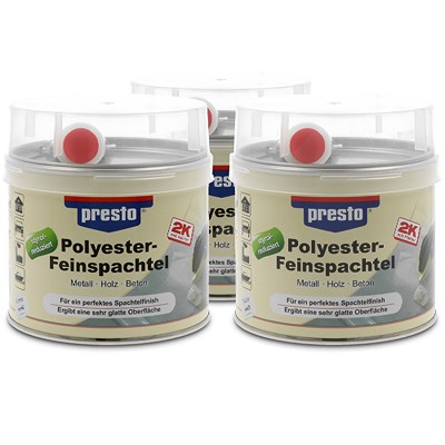 Presto 3x 1kg Polyester Feinspachtel [Hersteller-Nr. 601235] von PRESTO