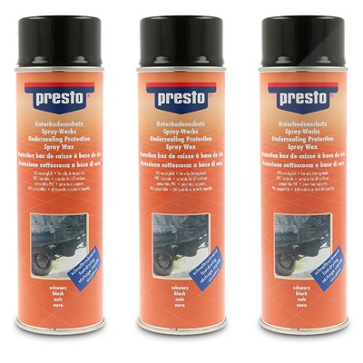 Presto 3x 500ml Unterbodenschutz auf Wachsbasis schwarz [Hersteller-Nr. 690181] von PRESTO