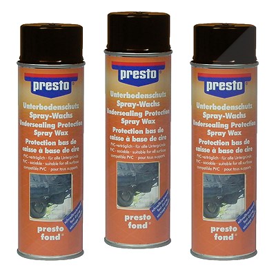 Presto 3x 500ml Unterbodenschutz auf Wachsbasis braun [Hersteller-Nr. 306048] von PRESTO