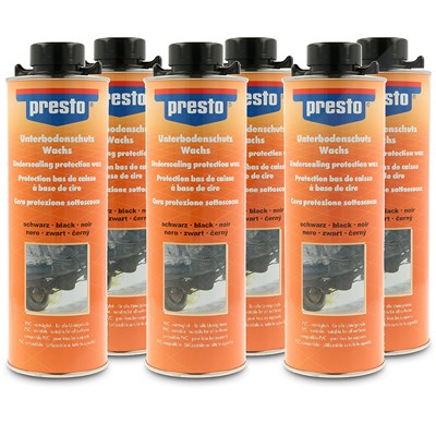 Presto 6x 1 L Unterbodenschutz auf Wachsbasis schwarz [Hersteller-Nr. 690211] von PRESTO